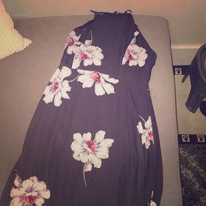 Floral halter maxi dress